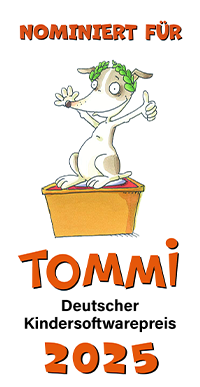 Nominierung Deutscher Kindersoftwarepreis TOMMI 2025 - Bildung, Konsole und Apps